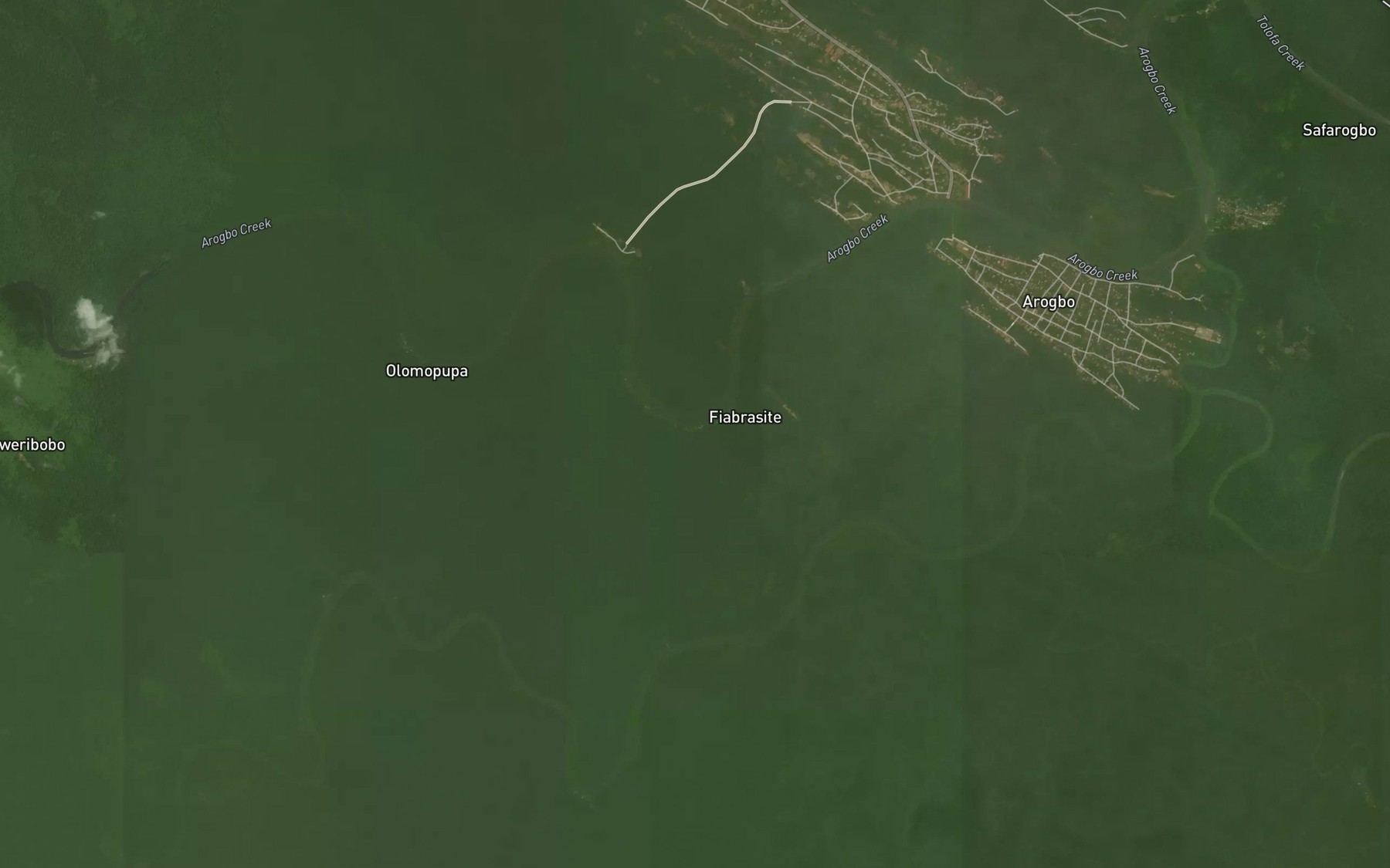 Satellite map of the Lalate Creek