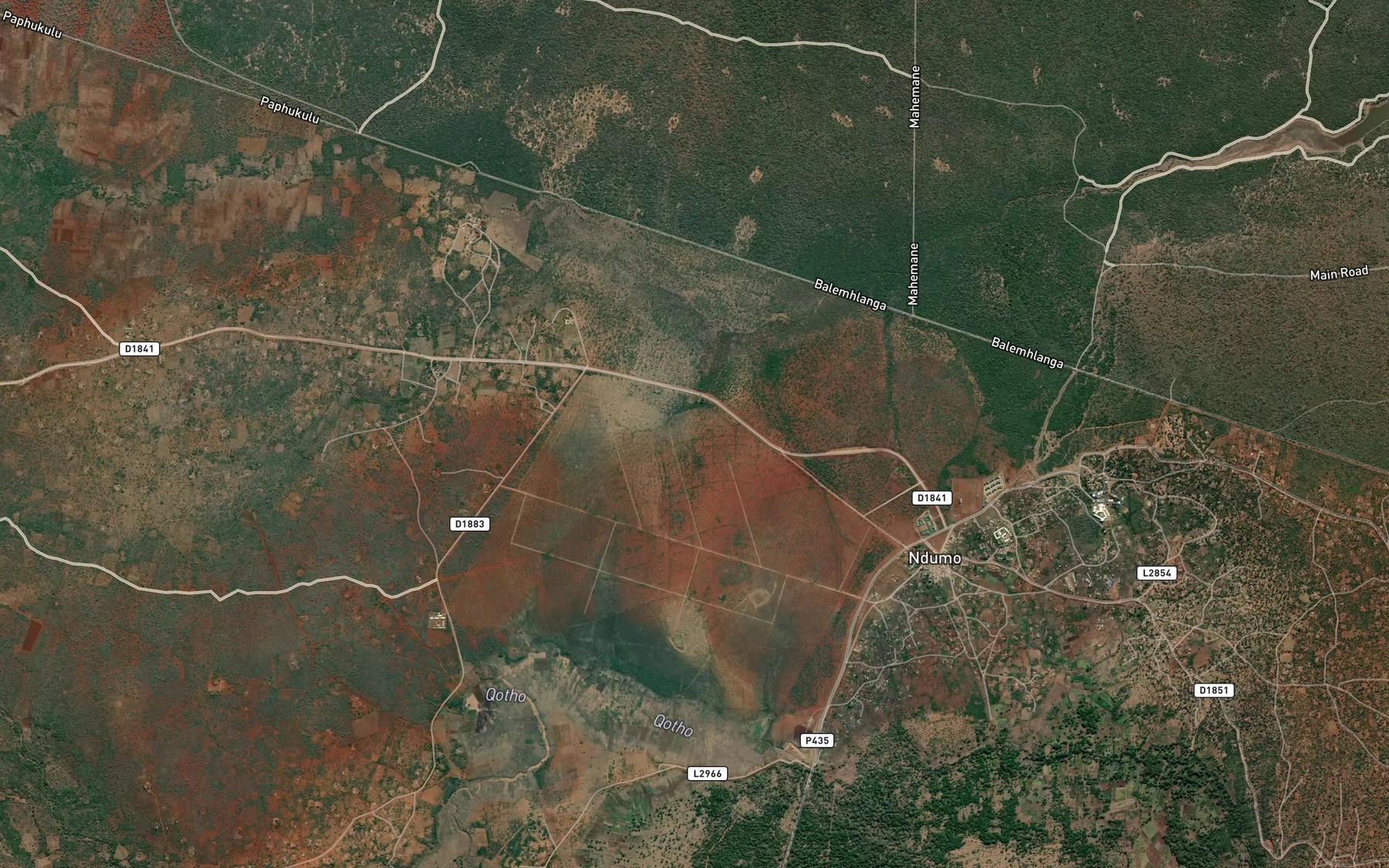 Satellite map of the uMsunduze