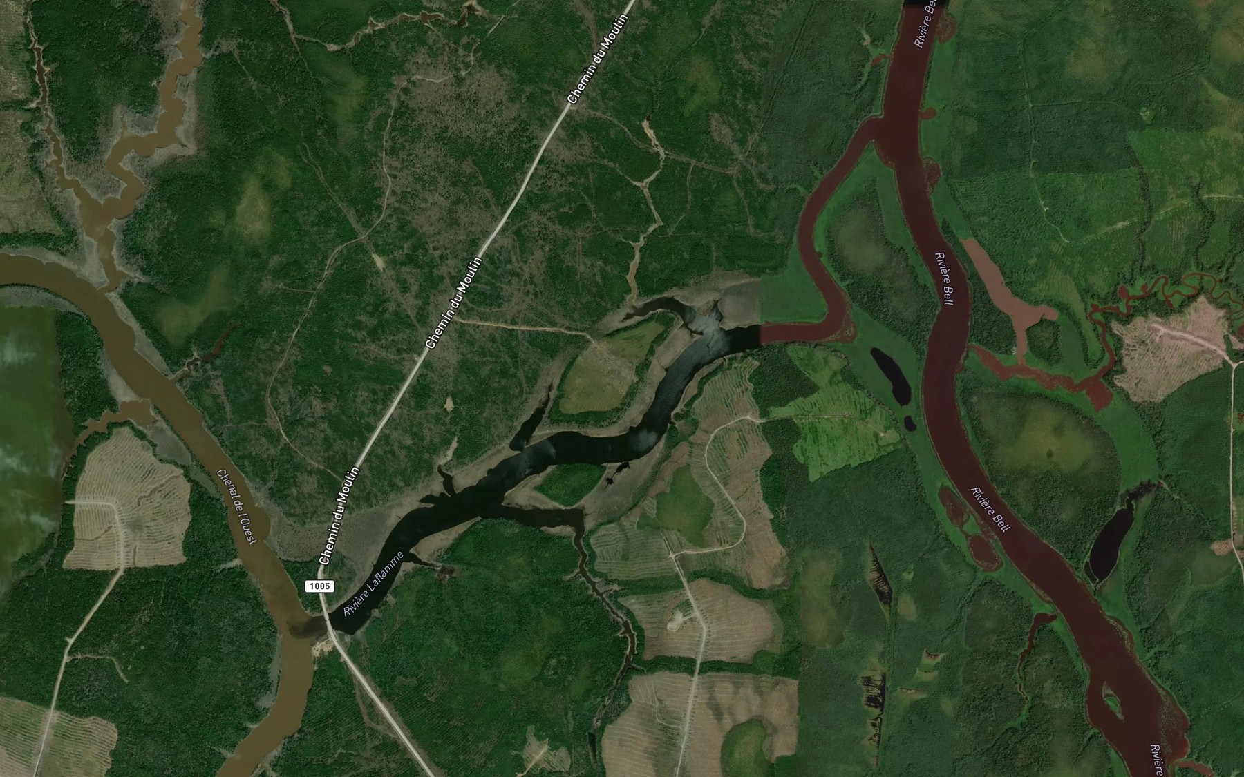 Satellite map of the Ruisseau Ajawanikak