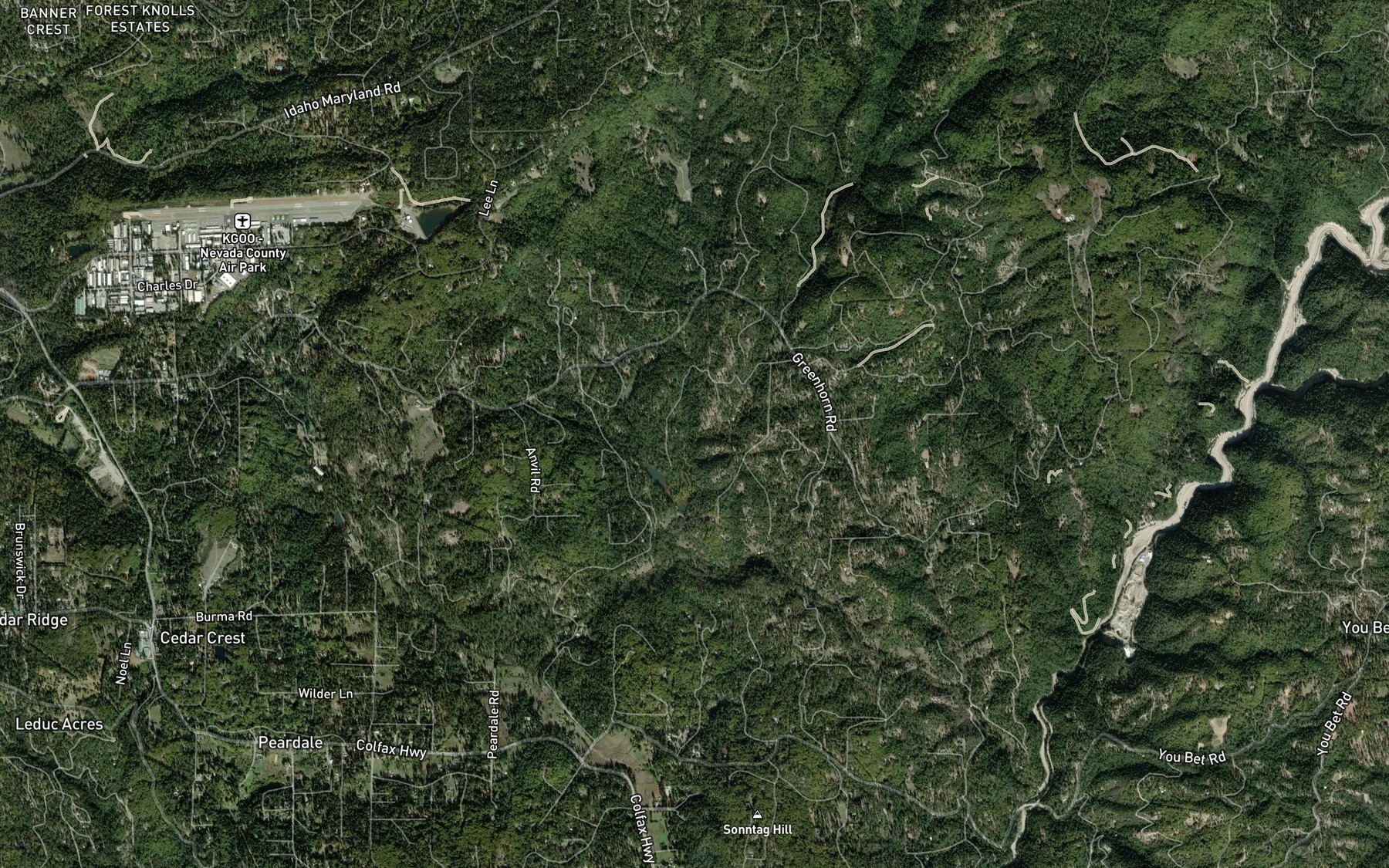 Satellite map of the Little Clipper Creek