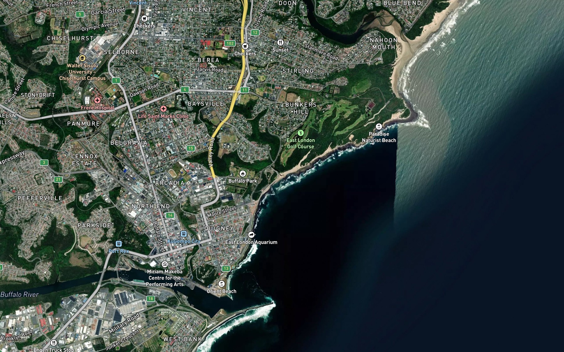 Satellite map of the Blind River