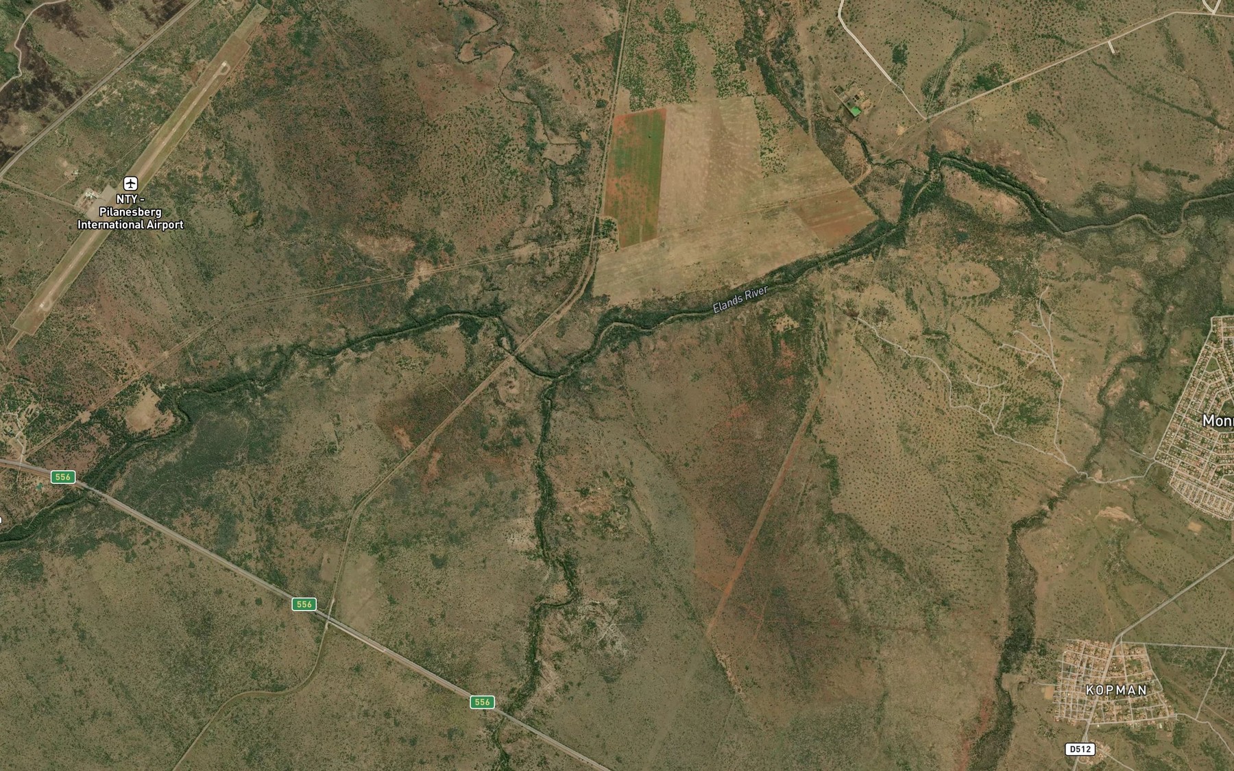 Satellite map of the Magatospruit