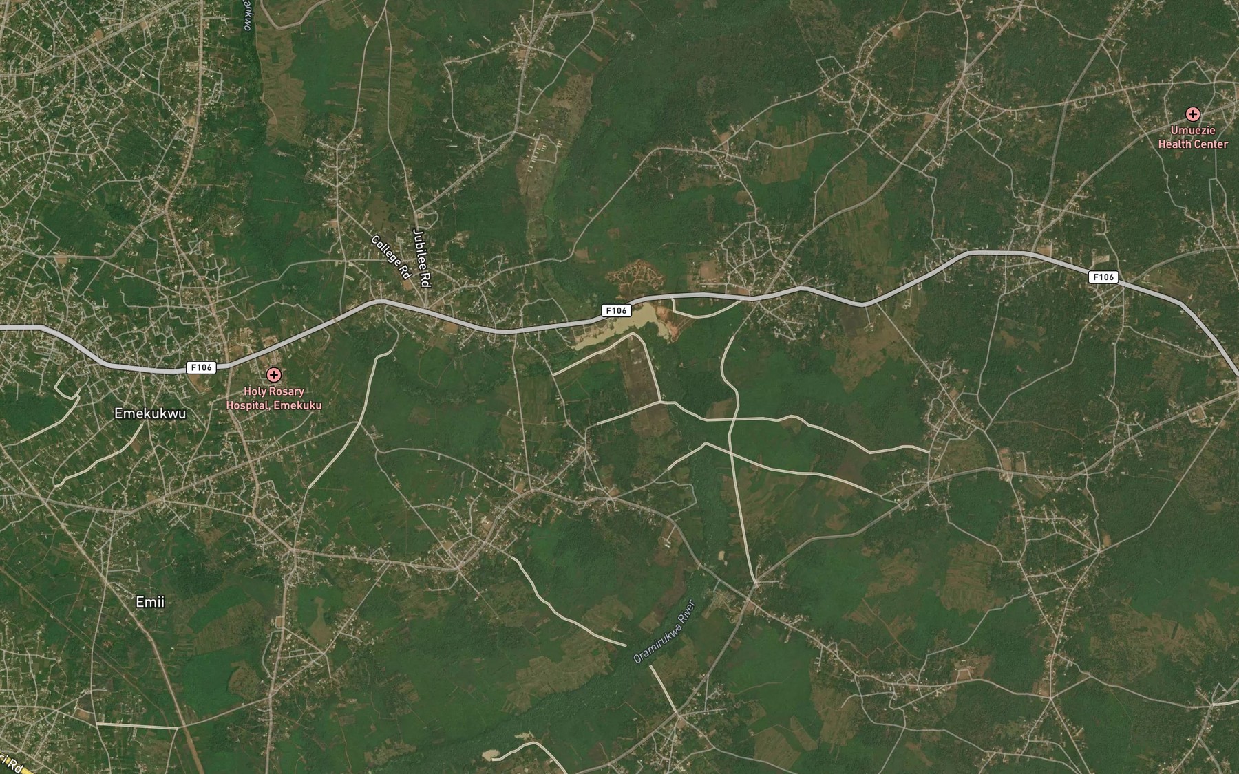 Satellite map of the River Okitankwo