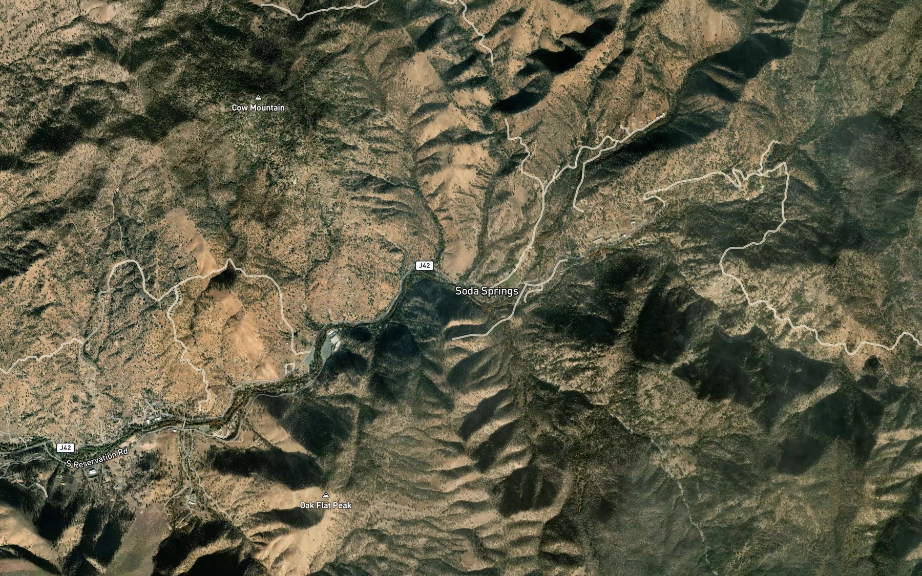 Satellite map of the Blue Creek