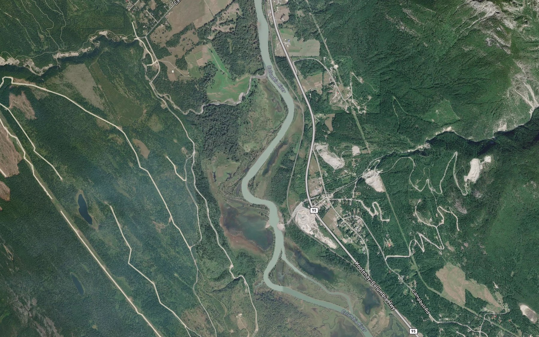 Satellite map of the Horse Creek
