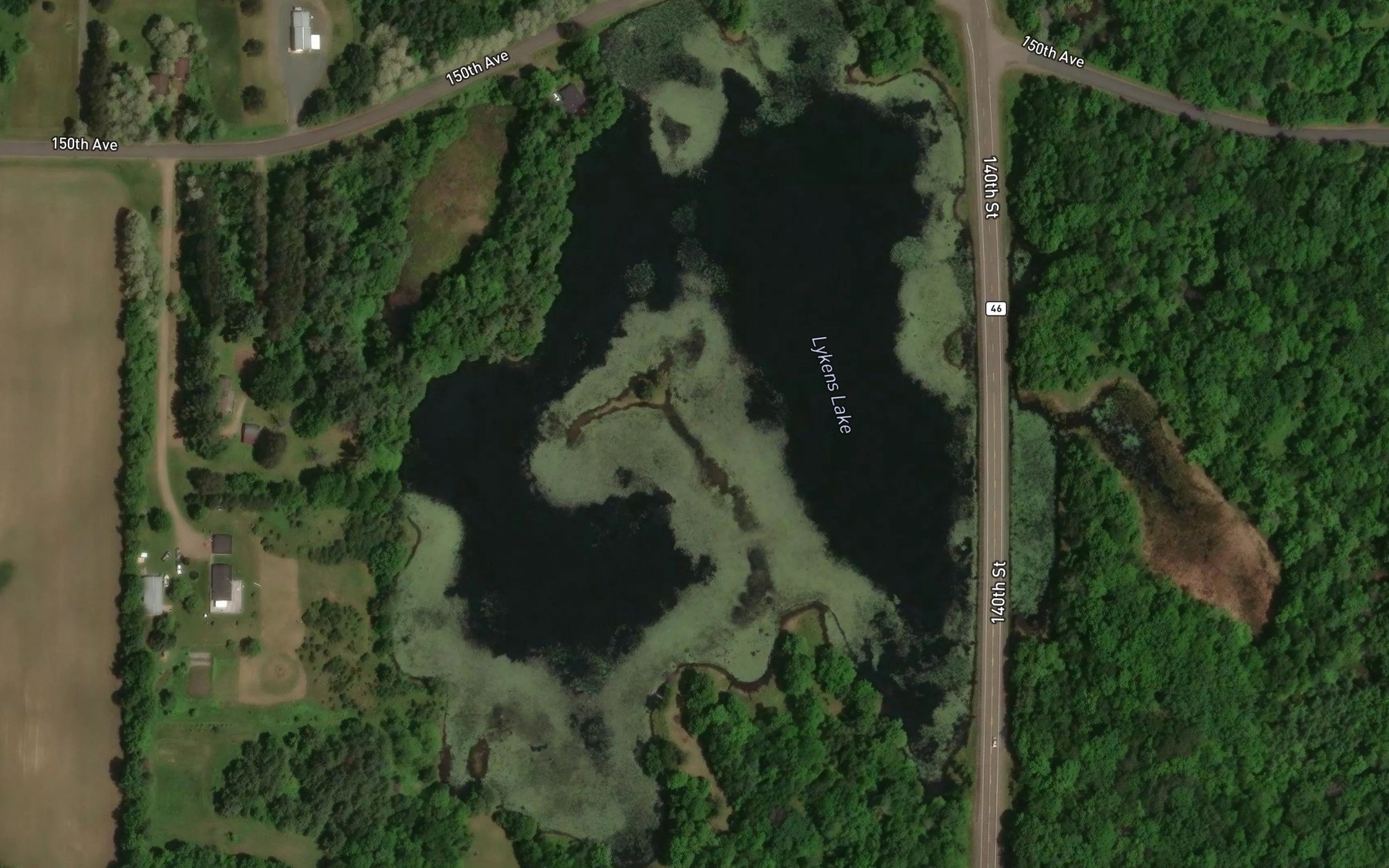 Satellite map of the Lykens Lake