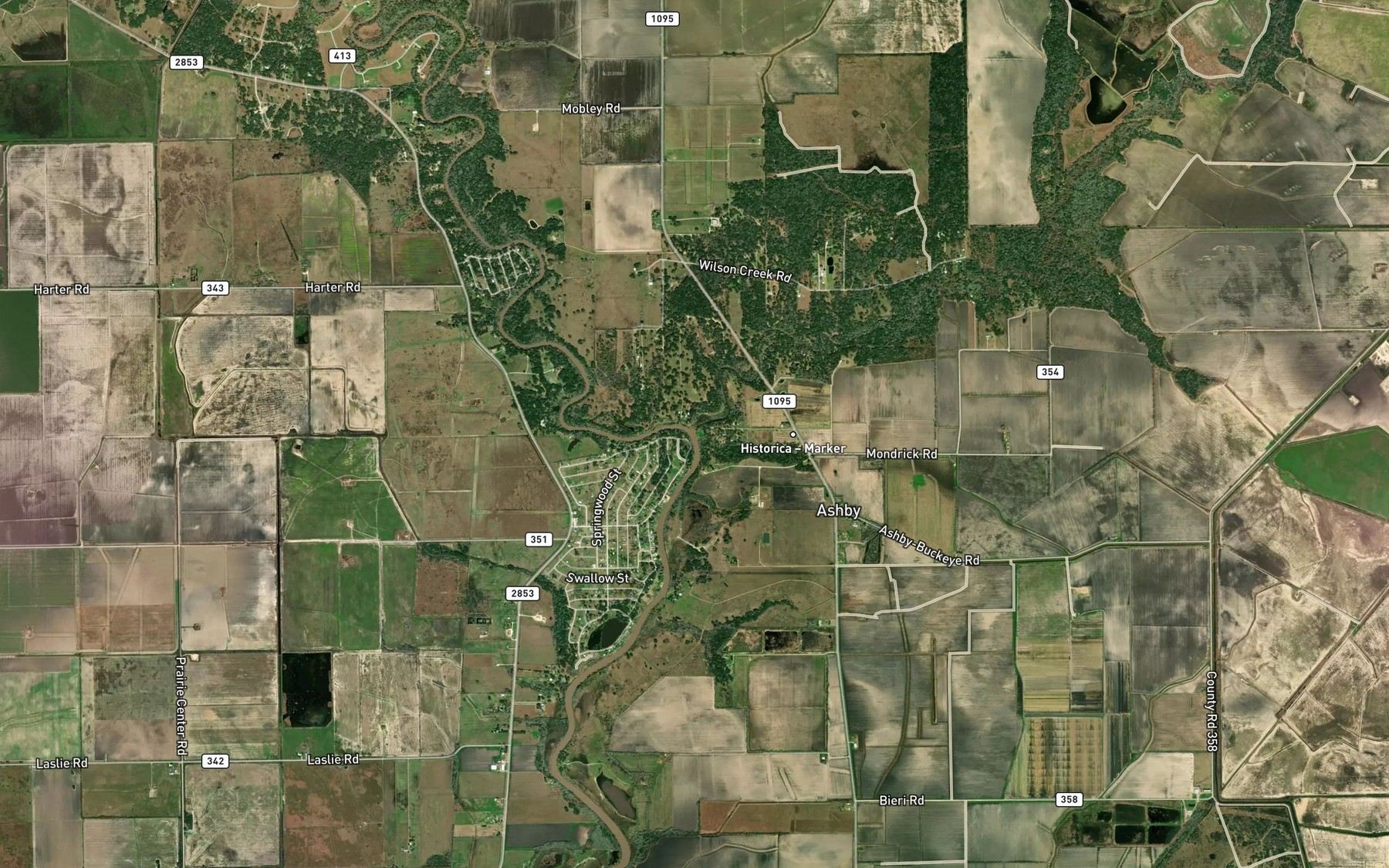 Satellite map of the Wilson Creek