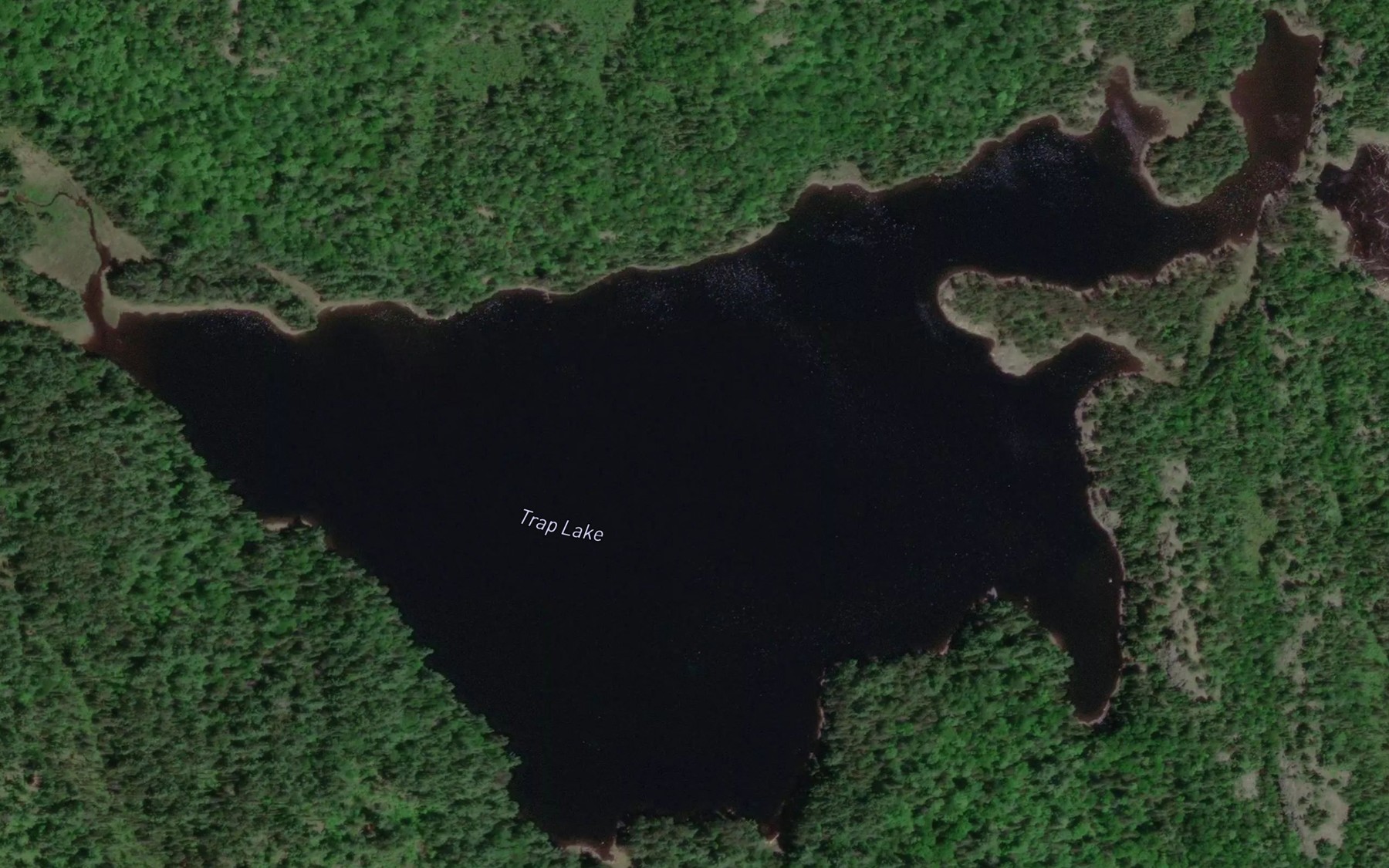 Satellite map of the Trap Lake