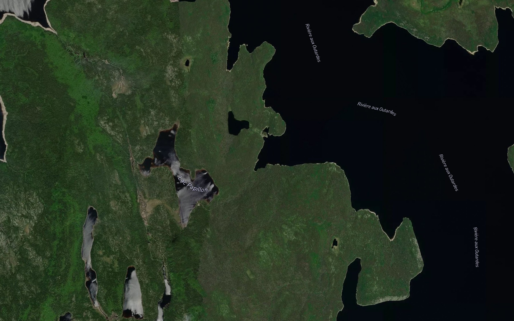 Satellite map of the Baie du Dix-Huit Milles
