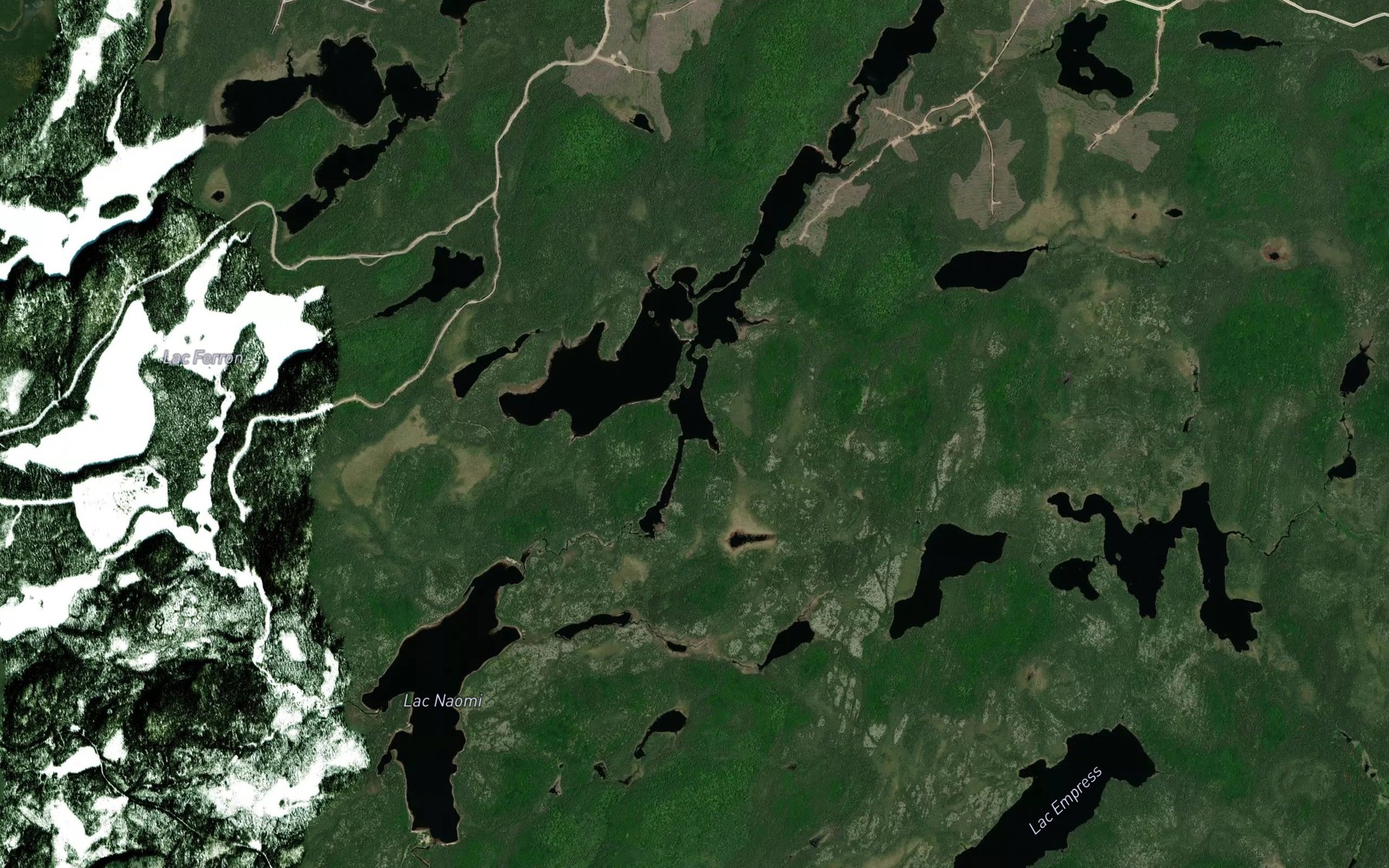 Satellite map of the Lac Leger