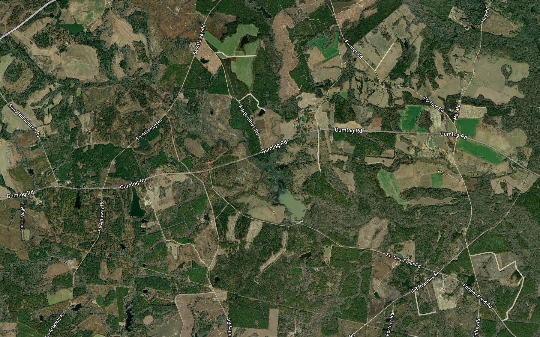 Satellite map of the Little Battleground Creek
