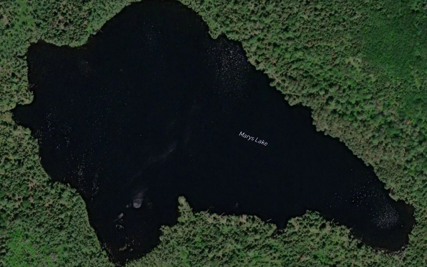 Satellite map of the Marys Lake