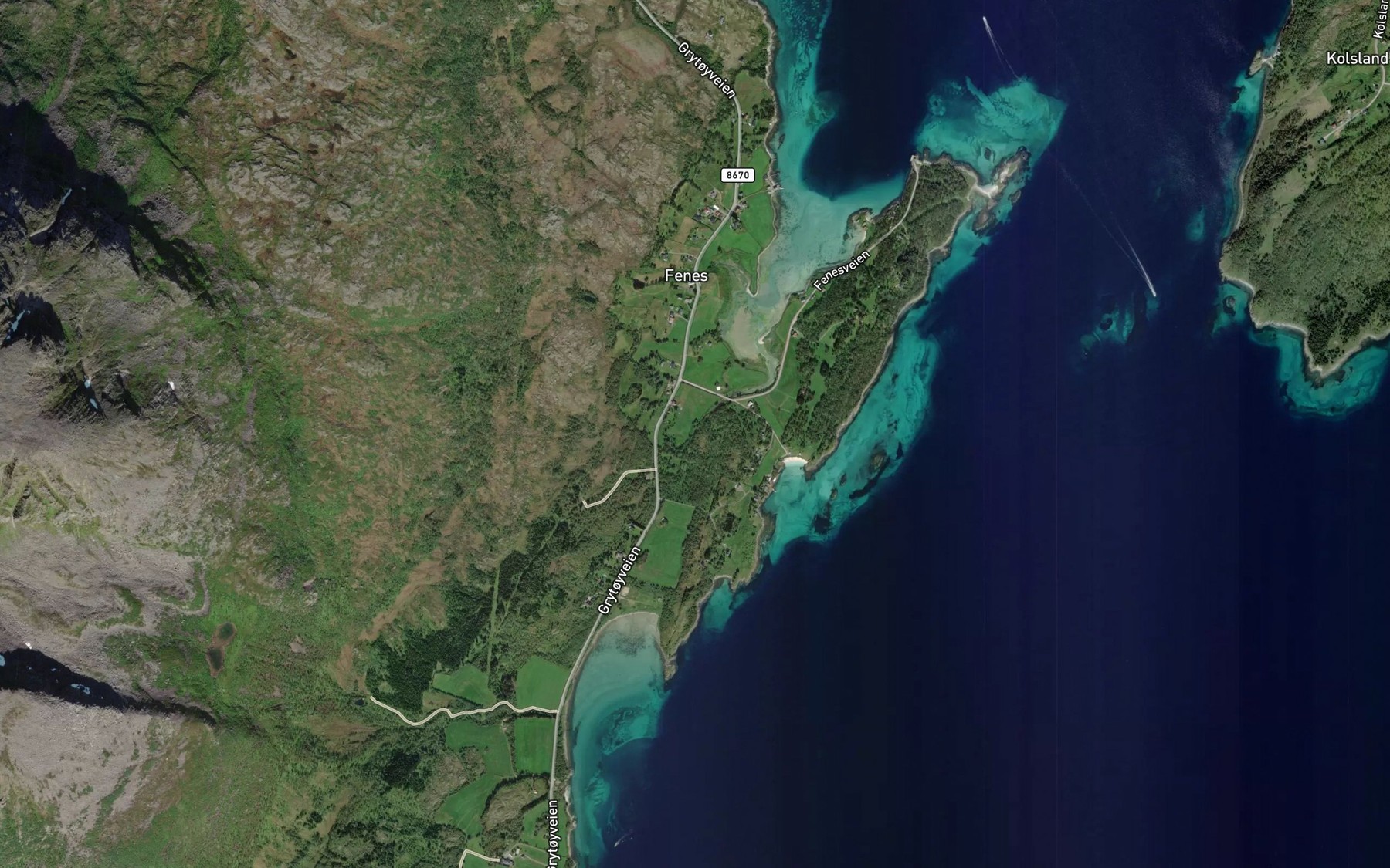 Satellite map of the Langakerselva