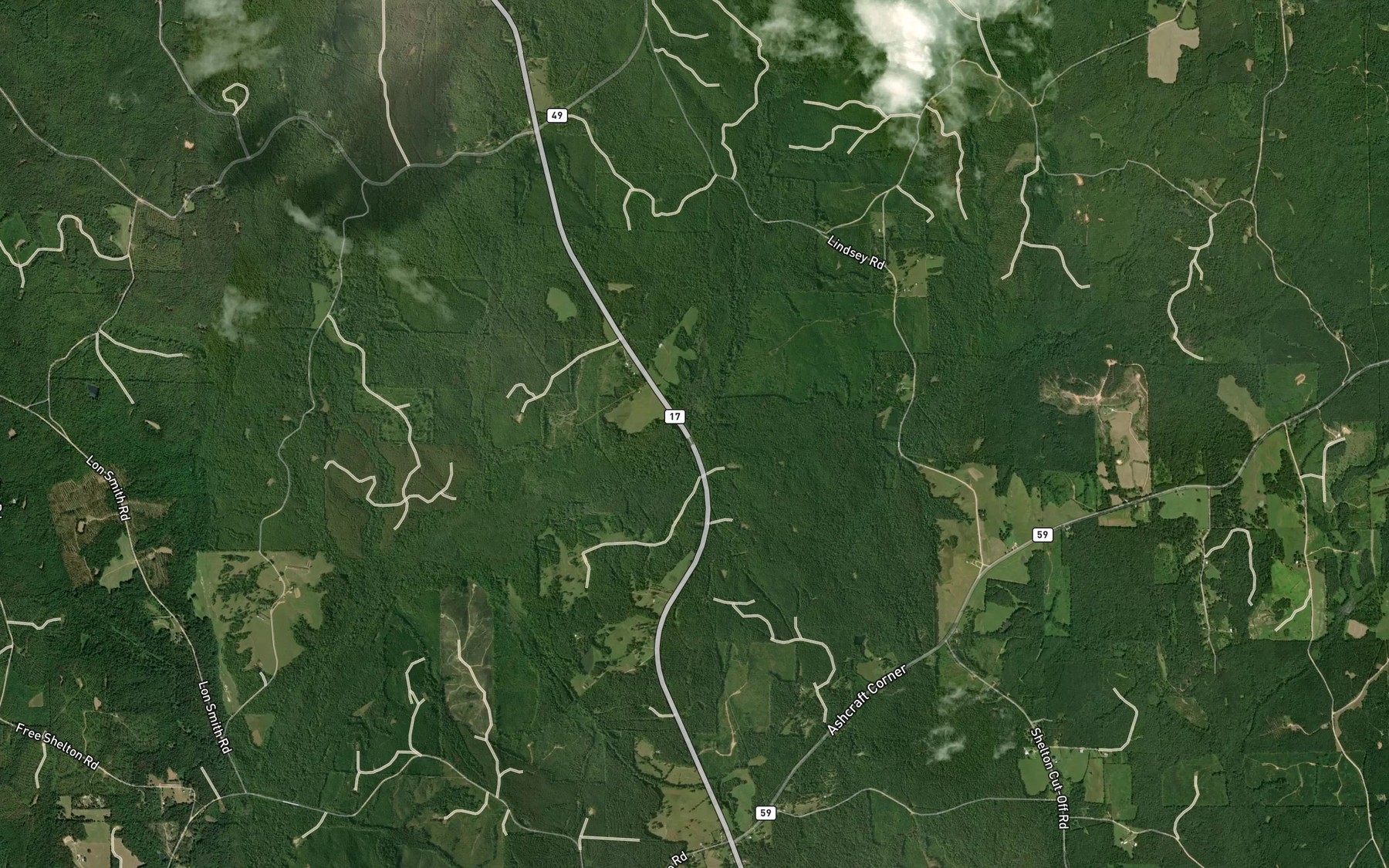 Satellite map of the Little Coal Fire Creek