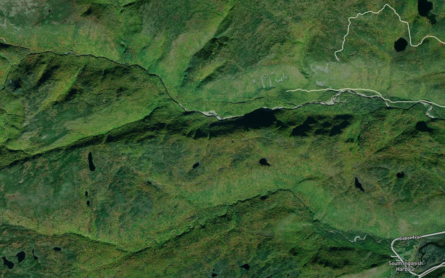 Satellite map of the Soapstone Brook