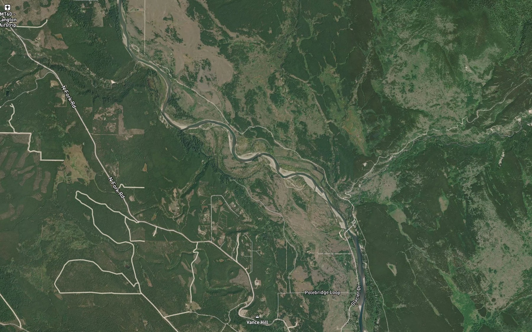 Satellite map of the Spruce Creek