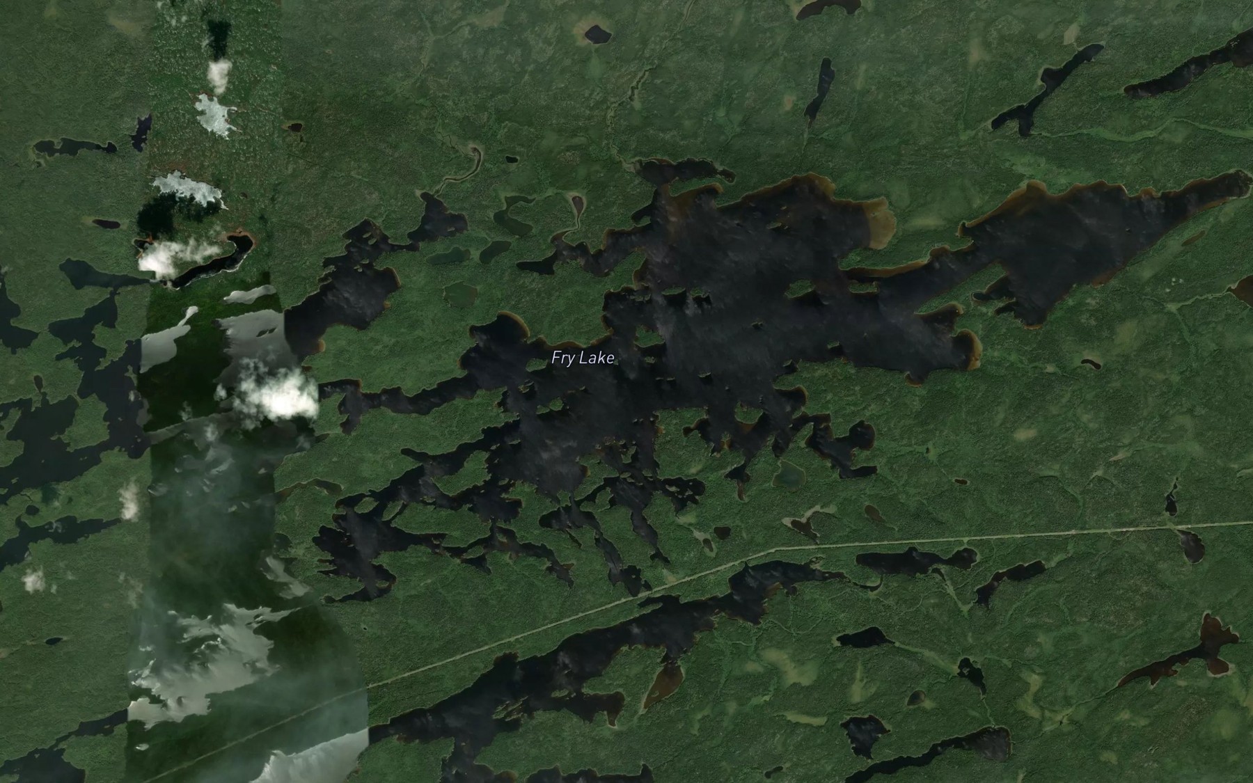 Satellite map of the Fry Lake