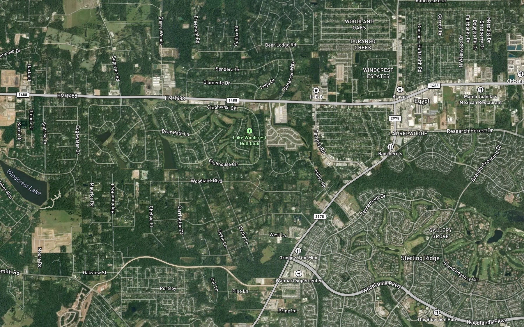 Satellite map of the Winslow Pond
