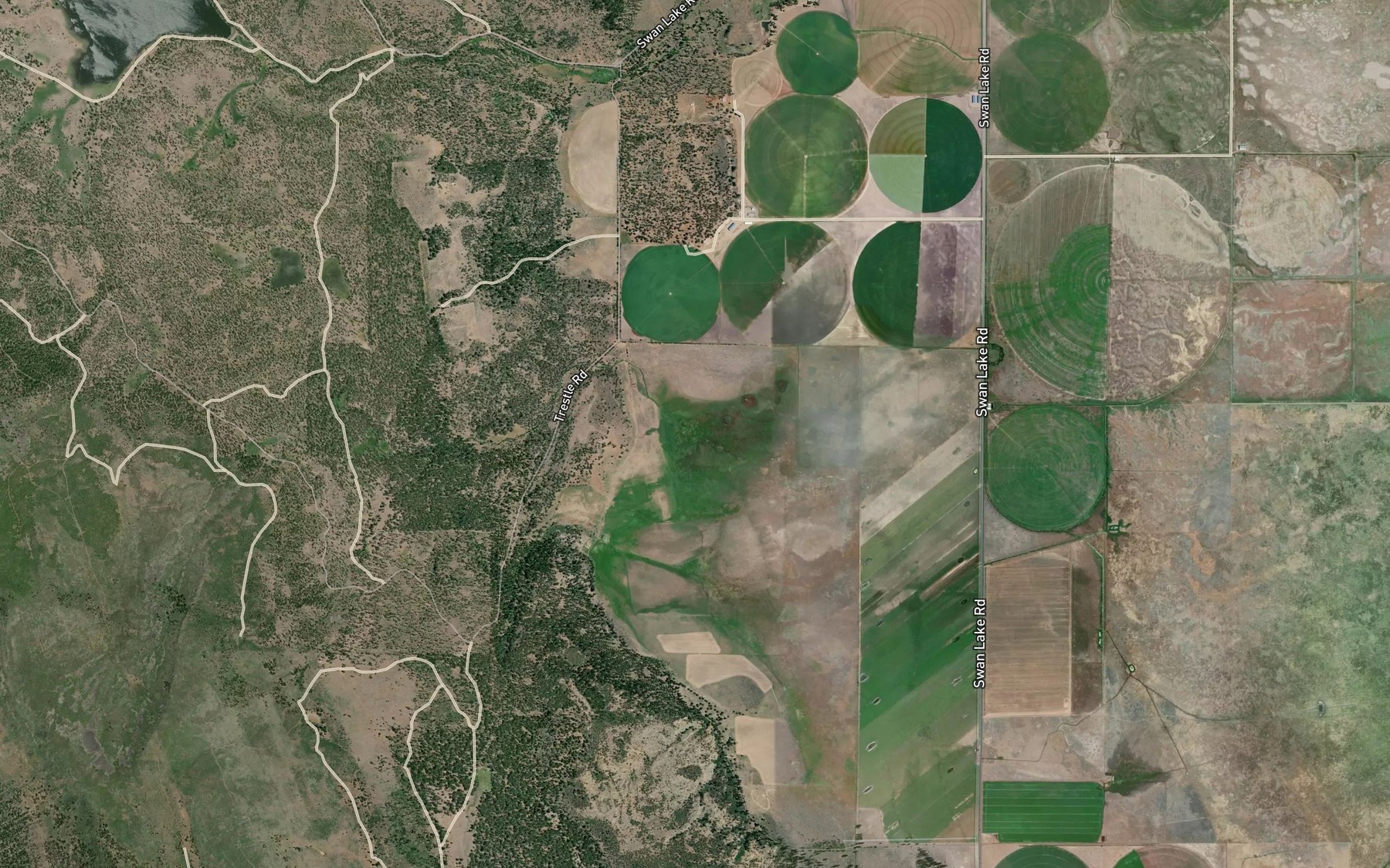 Satellite map of the Cabin Creek