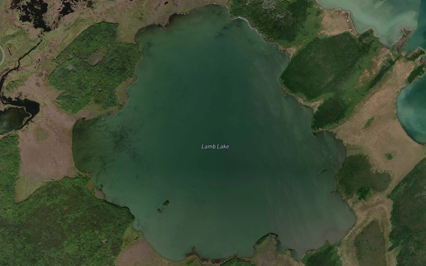 Satellite map of the Lamb Lake