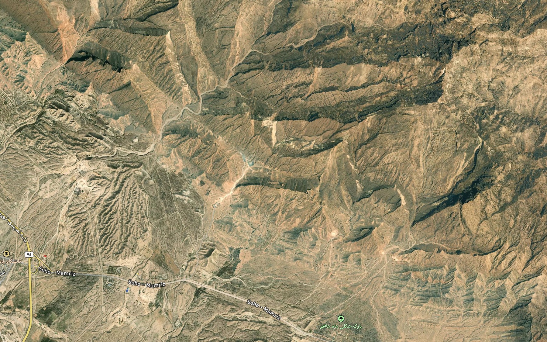 Satellite map of the Tang-e Dabiti