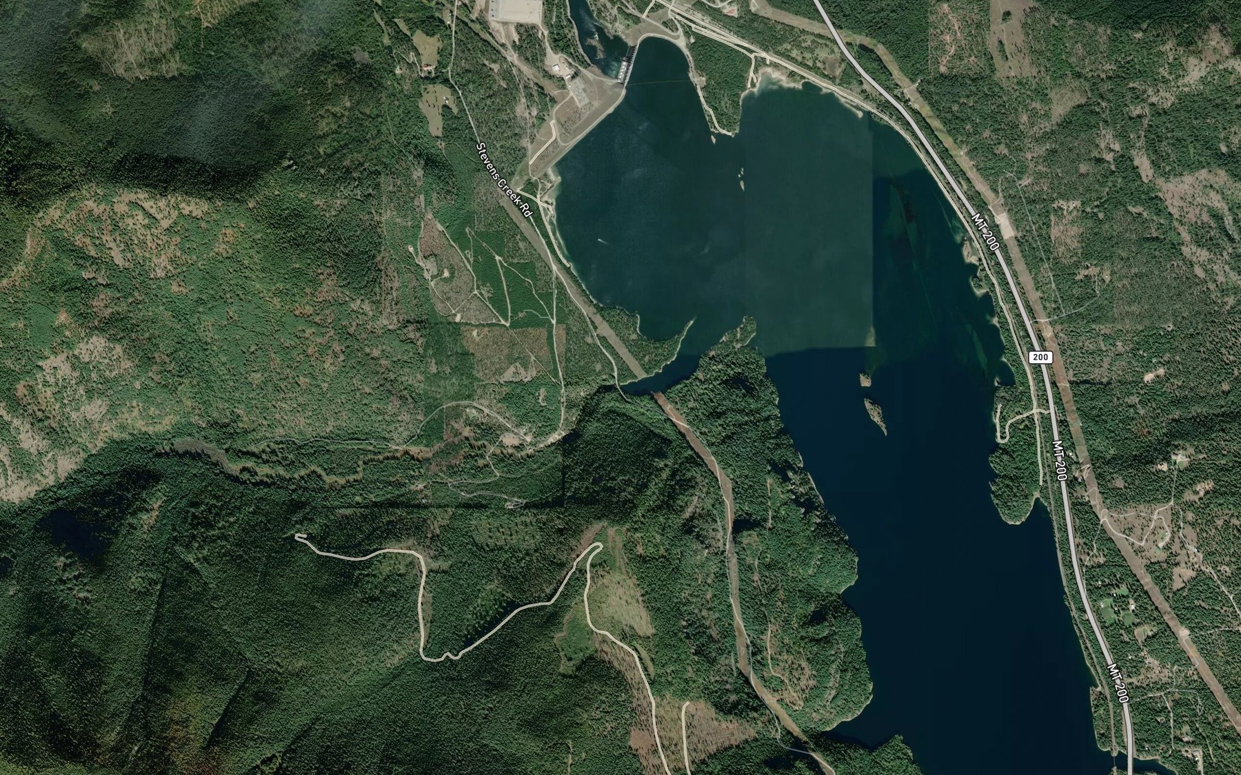 Satellite map of the Stevens Creek