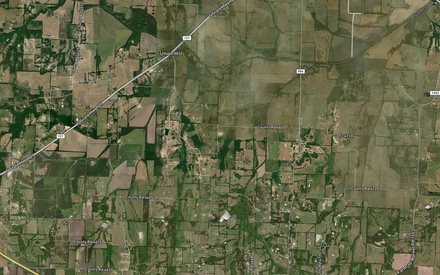 Satellite map of the Gods Delight Lake