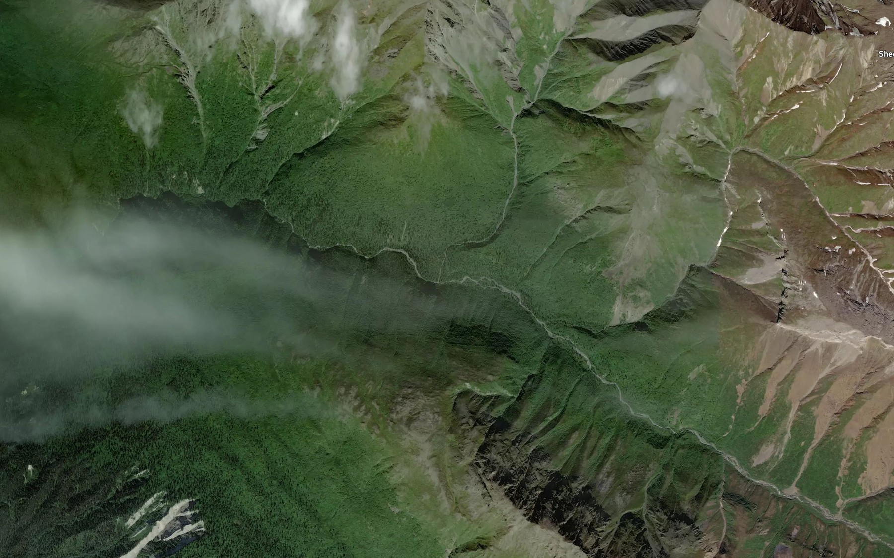 Satellite map of the Magpie Creek