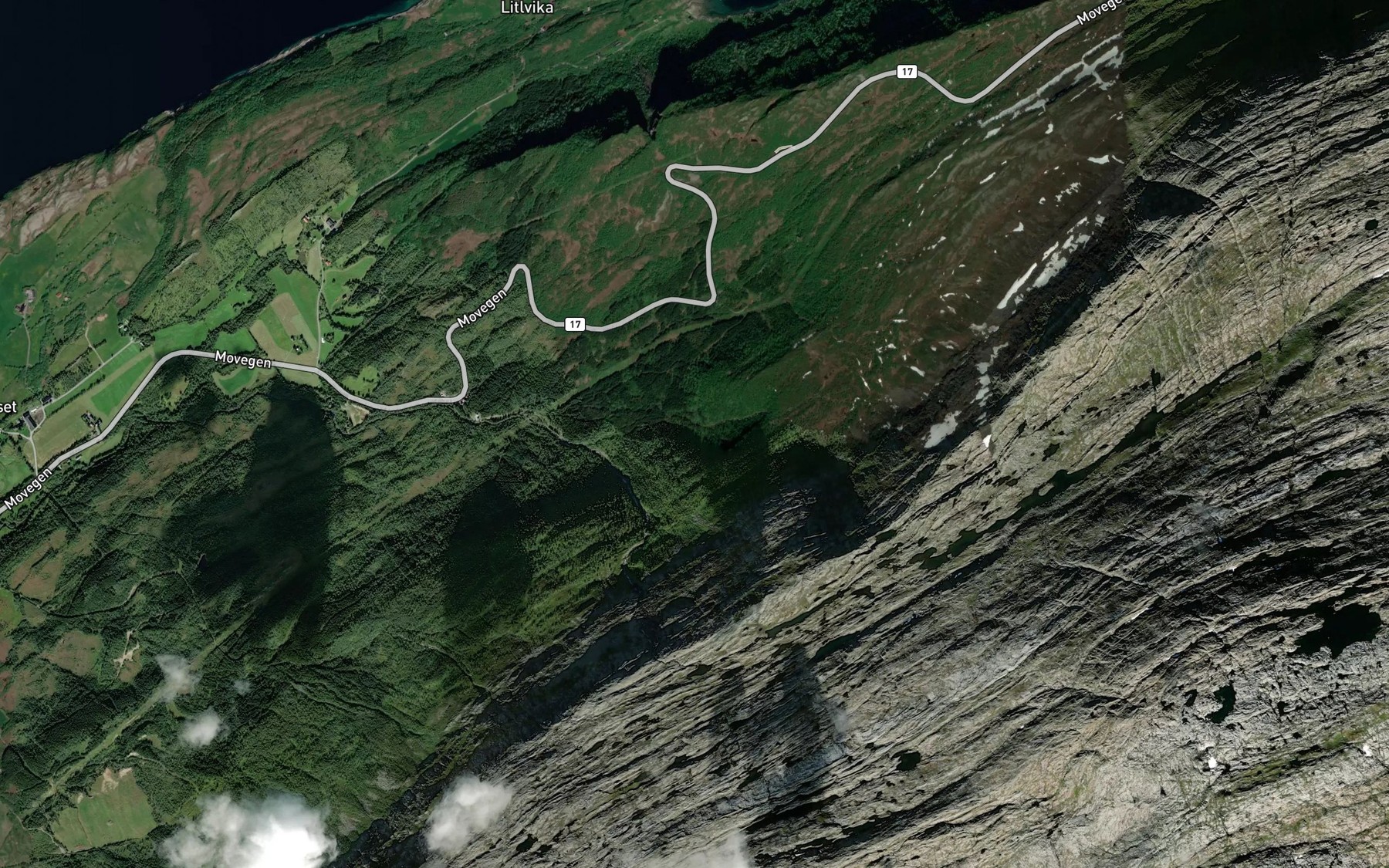 Satellite map of the Klovabekken