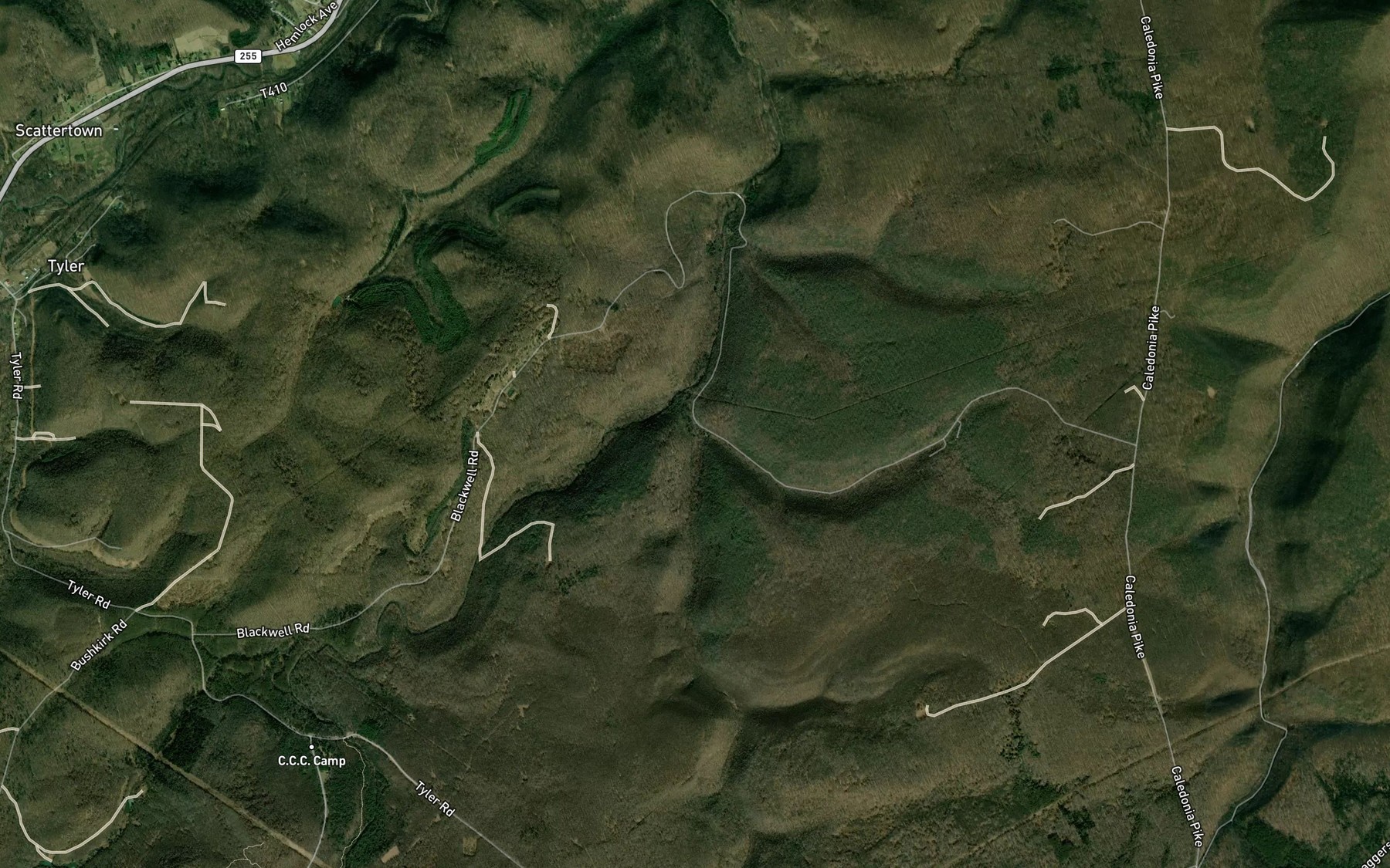 Satellite map of the Little Saunders Run