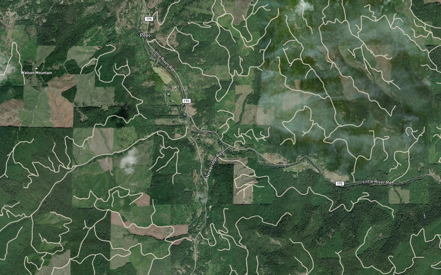 Satellite map of the Bond Creek