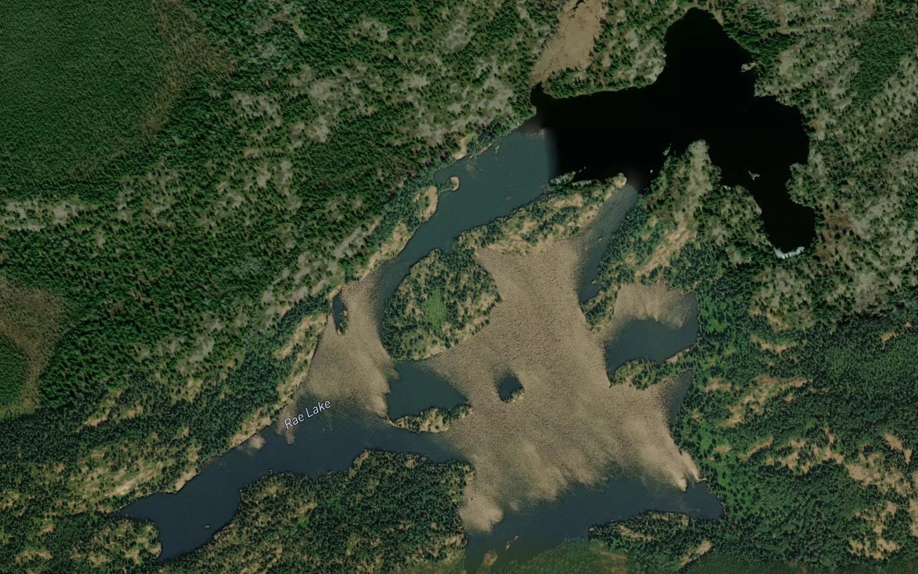 Satellite map of the Rae Lake