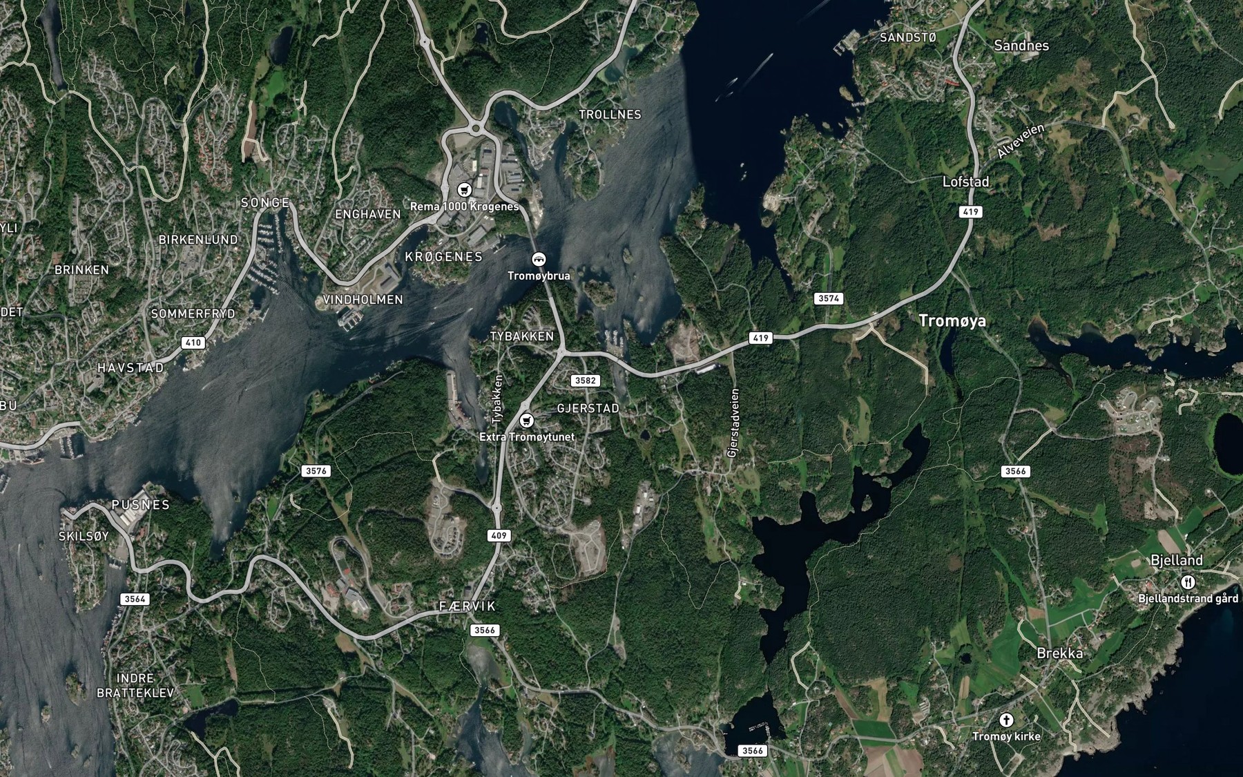 Satellite map of the Ubekilen