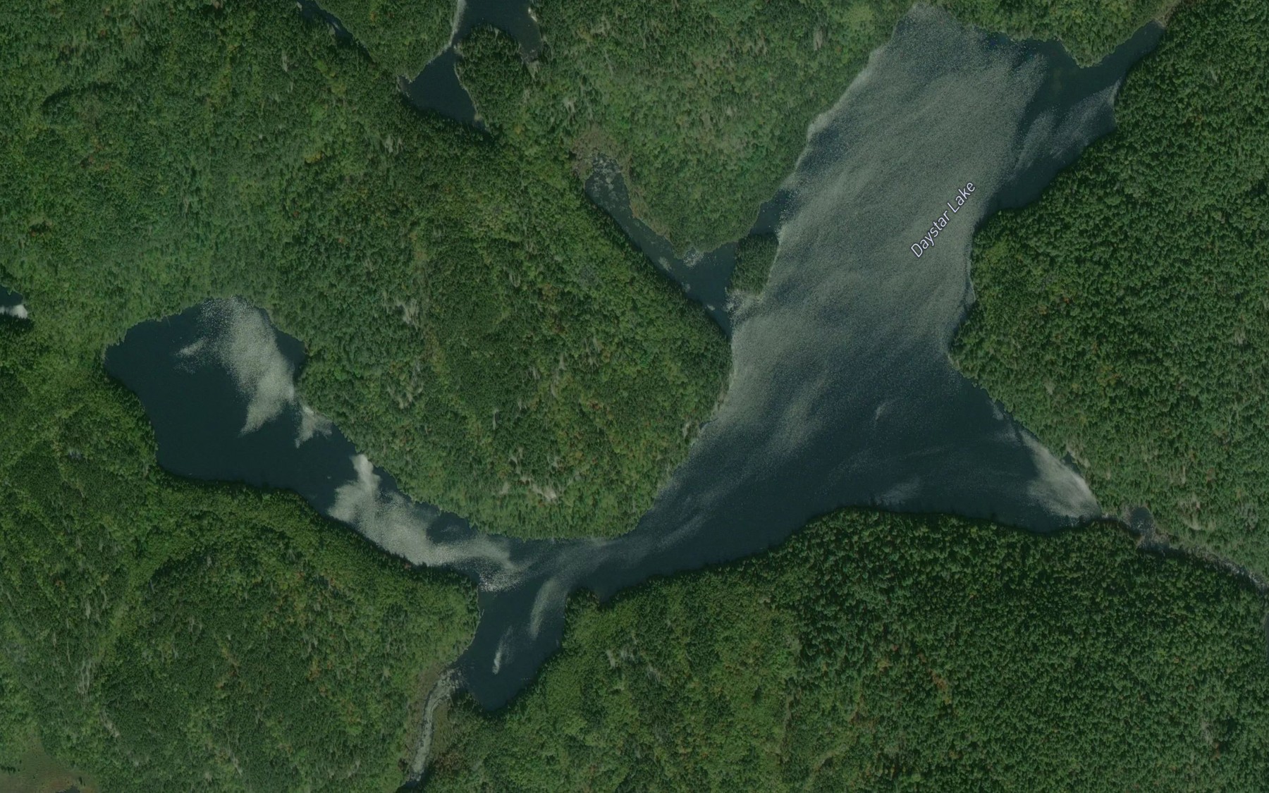 Satellite map of the Daystar Lake
