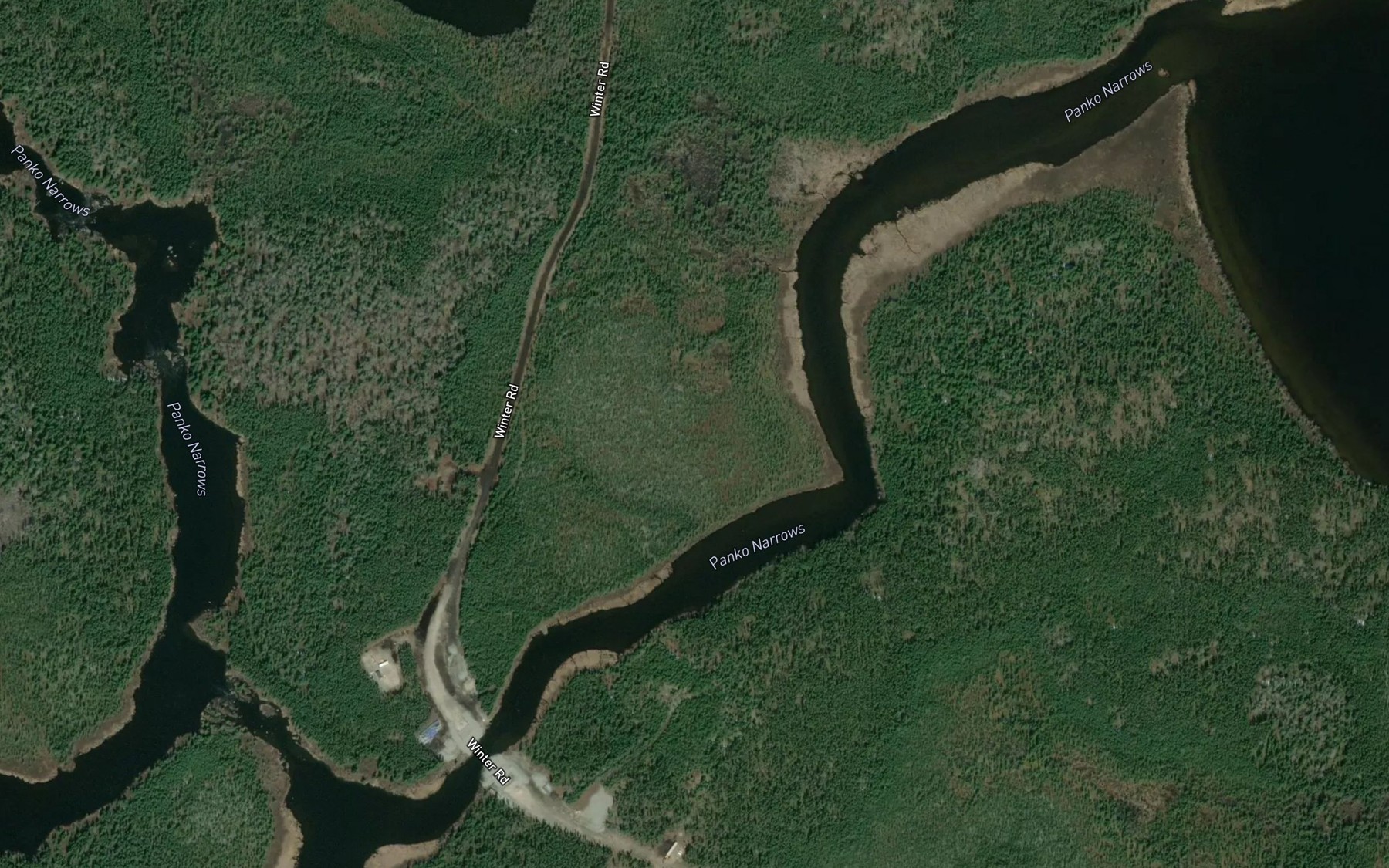 Satellite map of the Panko Narrows