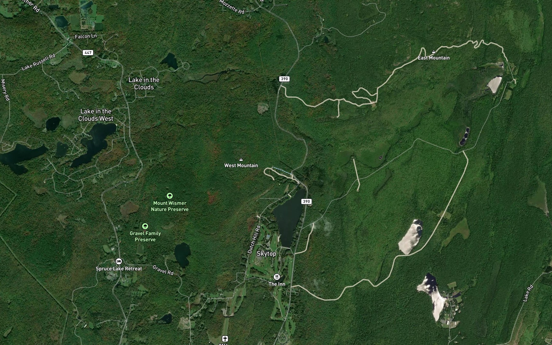 Satellite map of the Skytop Lodge