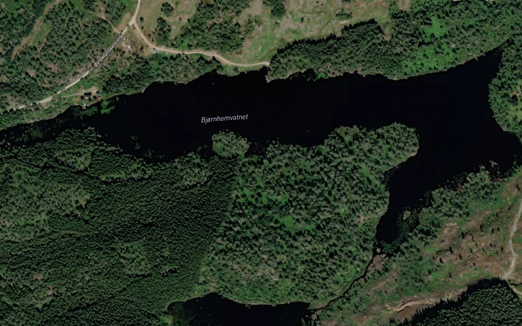Satellite map of the Bjornhomvatnet