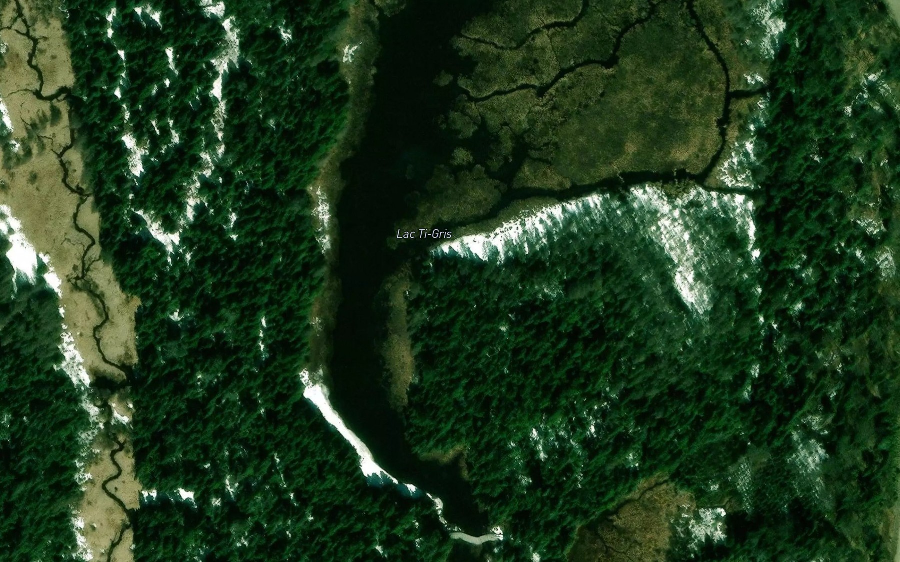 Satellite map of the Lac Ti-Gris