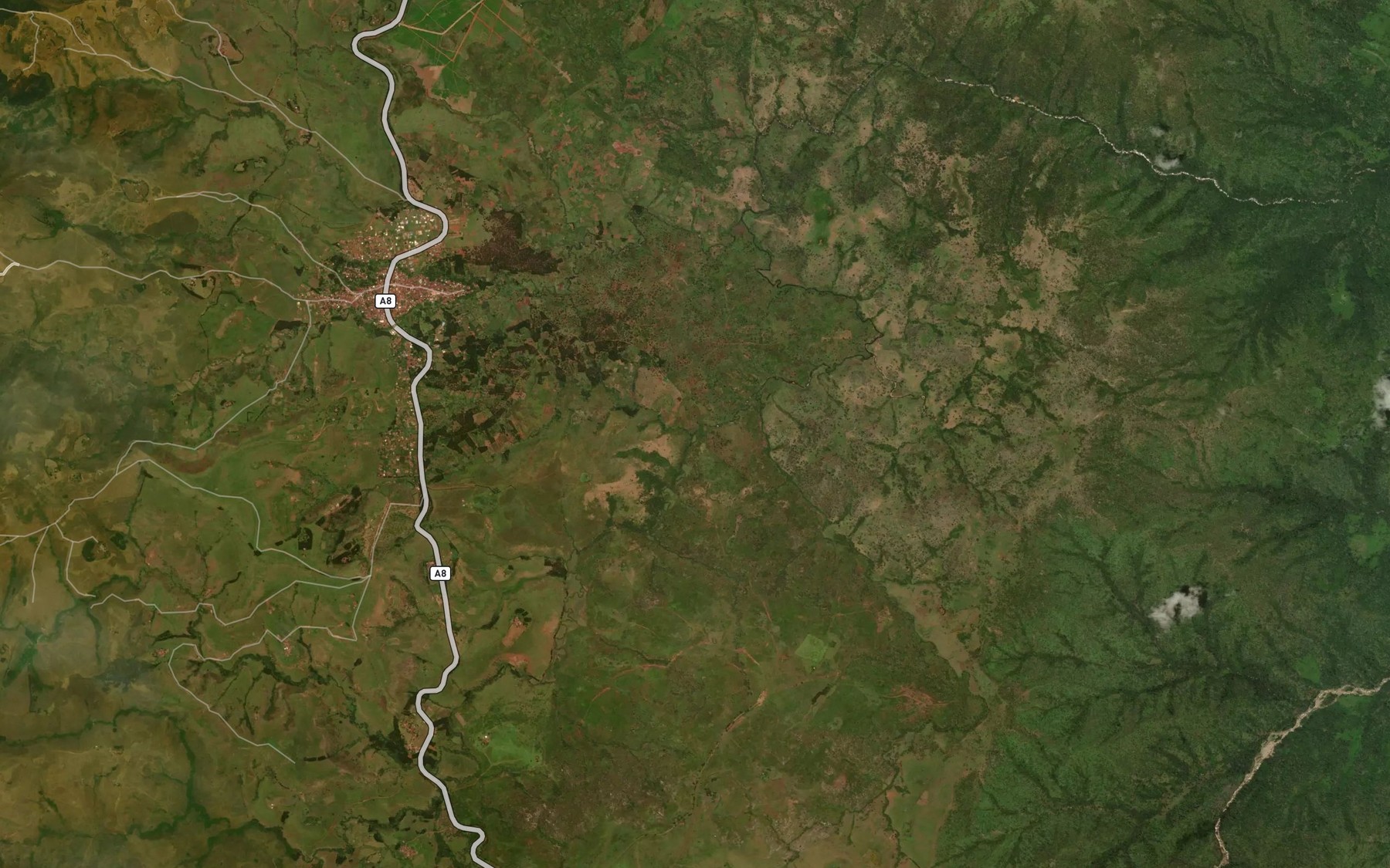 Satellite map of the River Kamkam