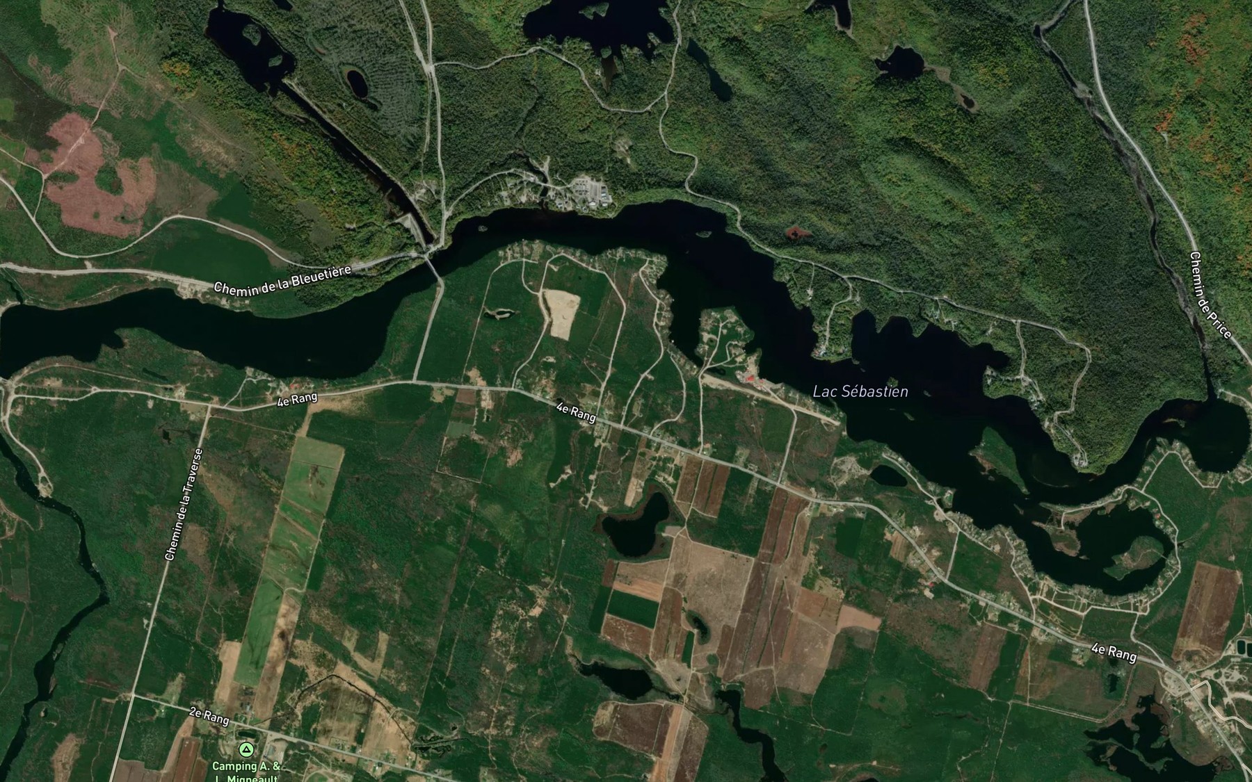 Satellite map of the Lac Sebastien