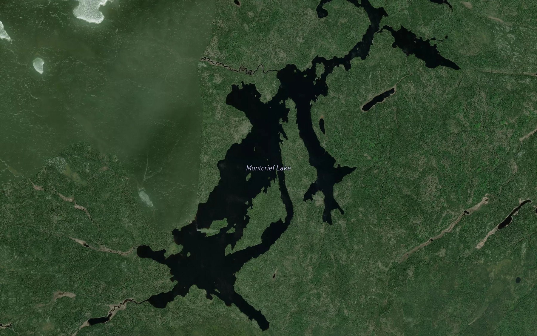 Satellite map of the Montcrief Lake