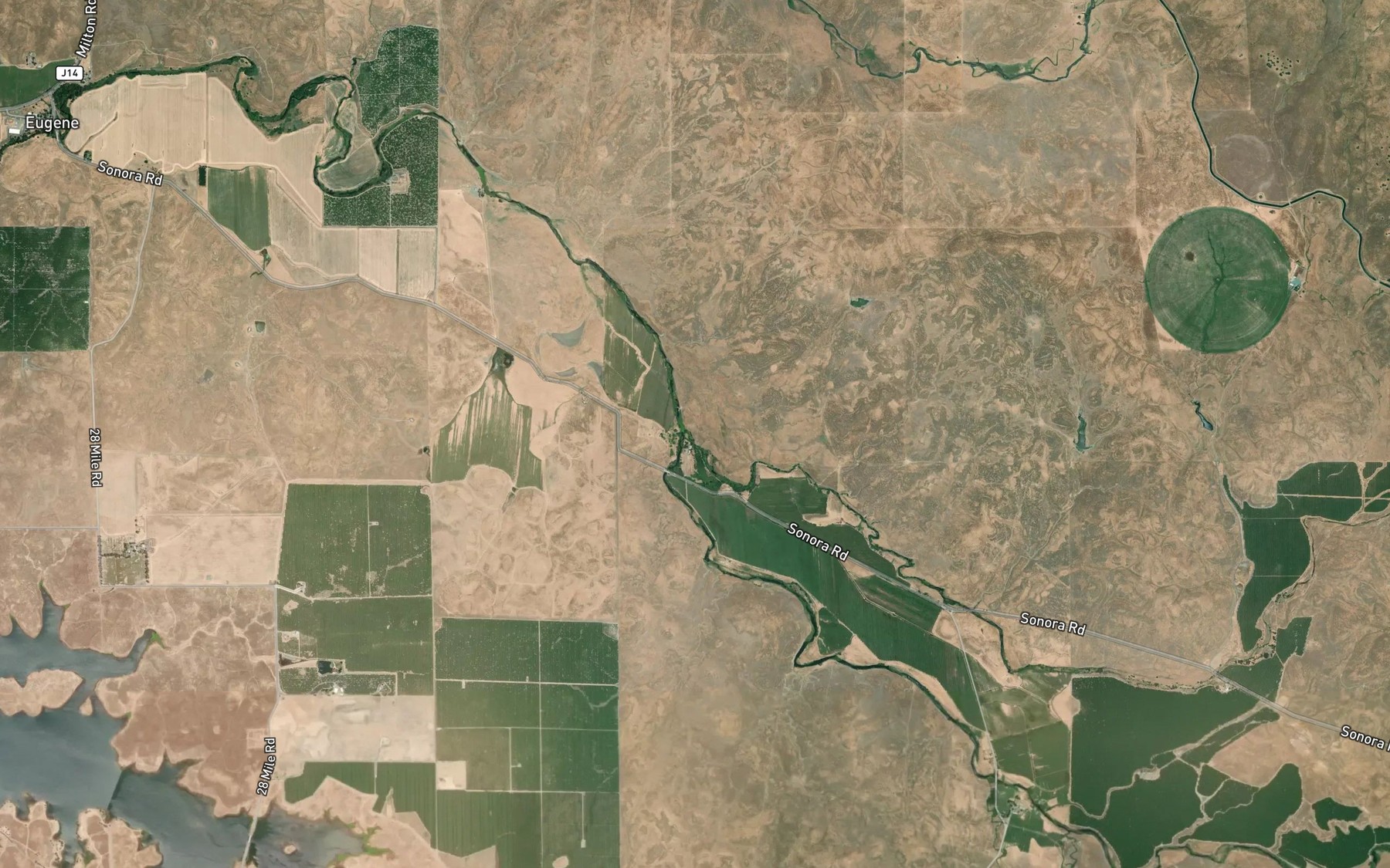 Satellite map of the Martells Creek