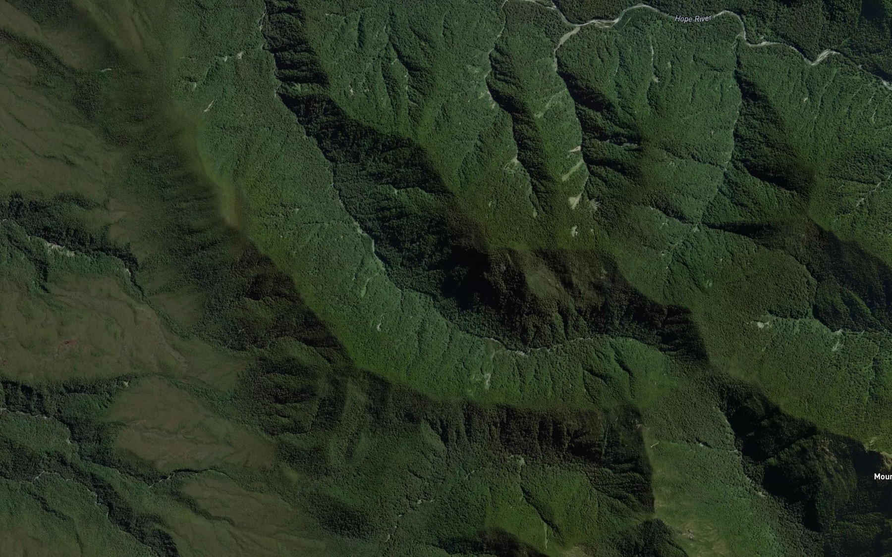 Satellite map of the Frieda Creek