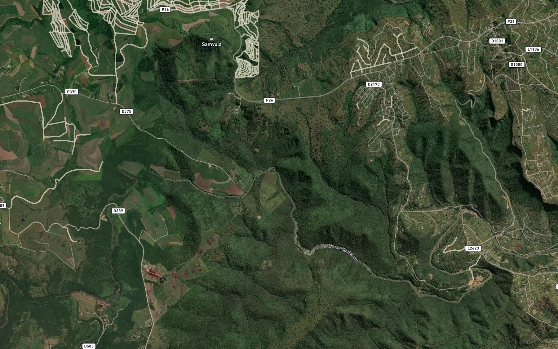 Satellite map of the Cabacaba River