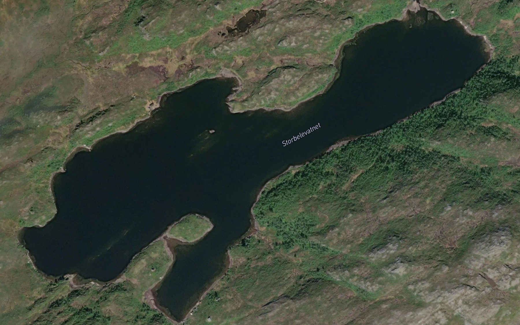 Satellite map of the Storbelevatnet