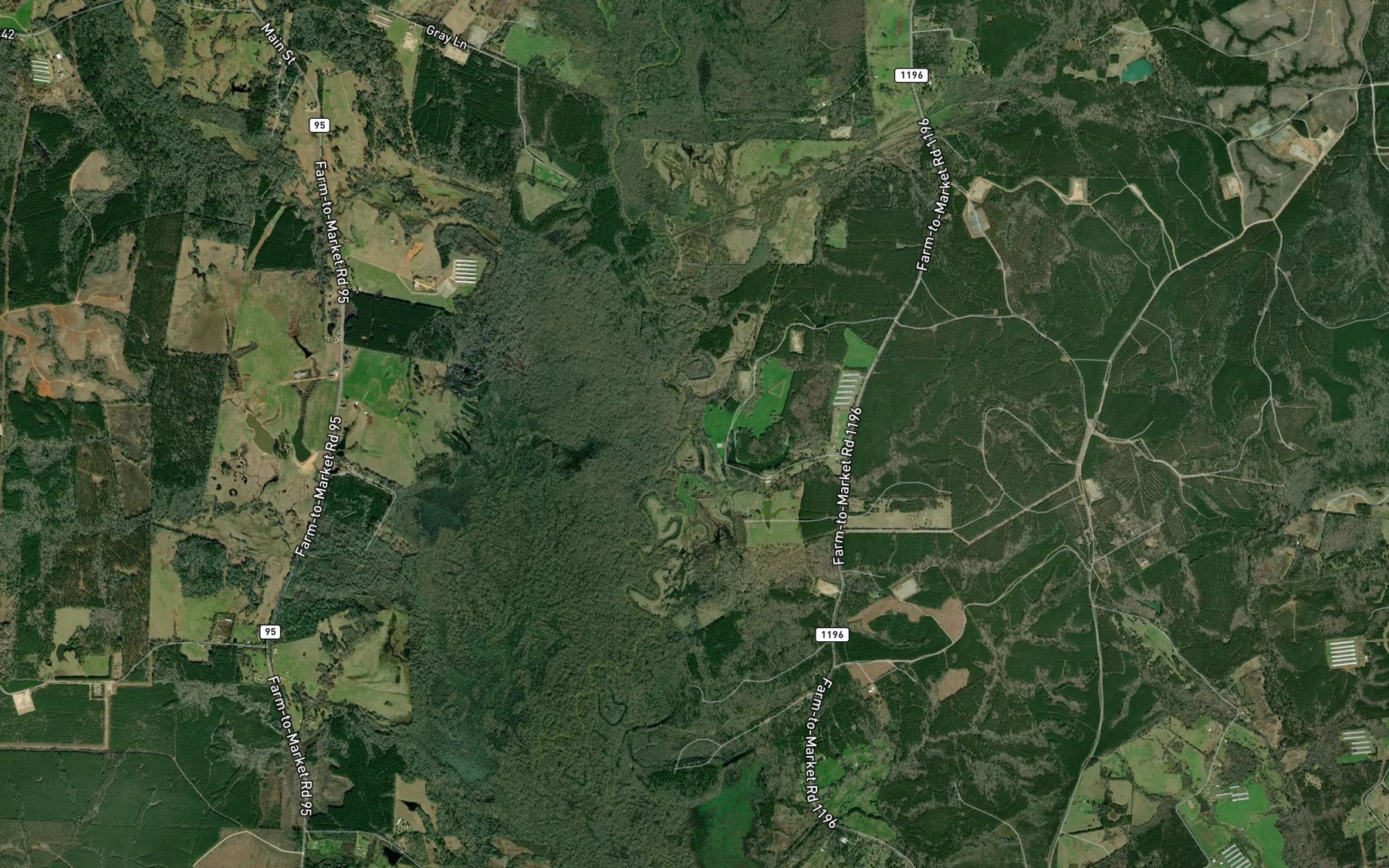 Satellite map of the Granberry Branch