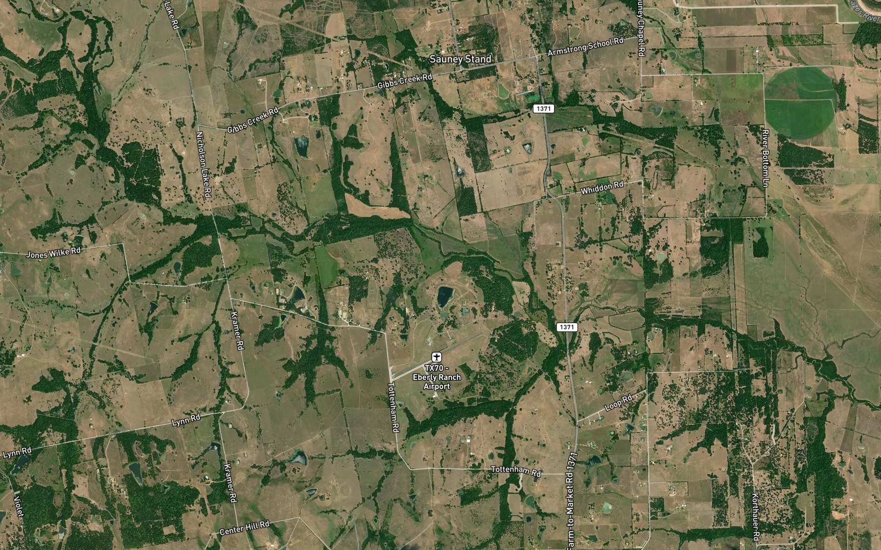 Satellite map of the Dunn Lake