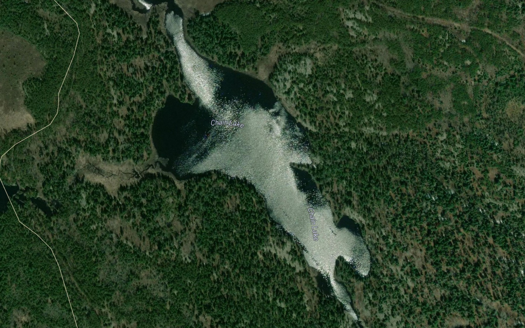 Satellite map of the Chain Lake