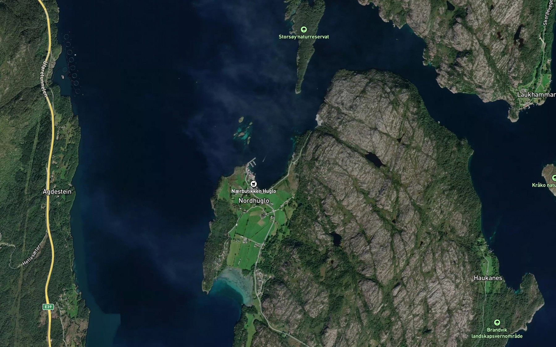 Satellite map of the Breivika