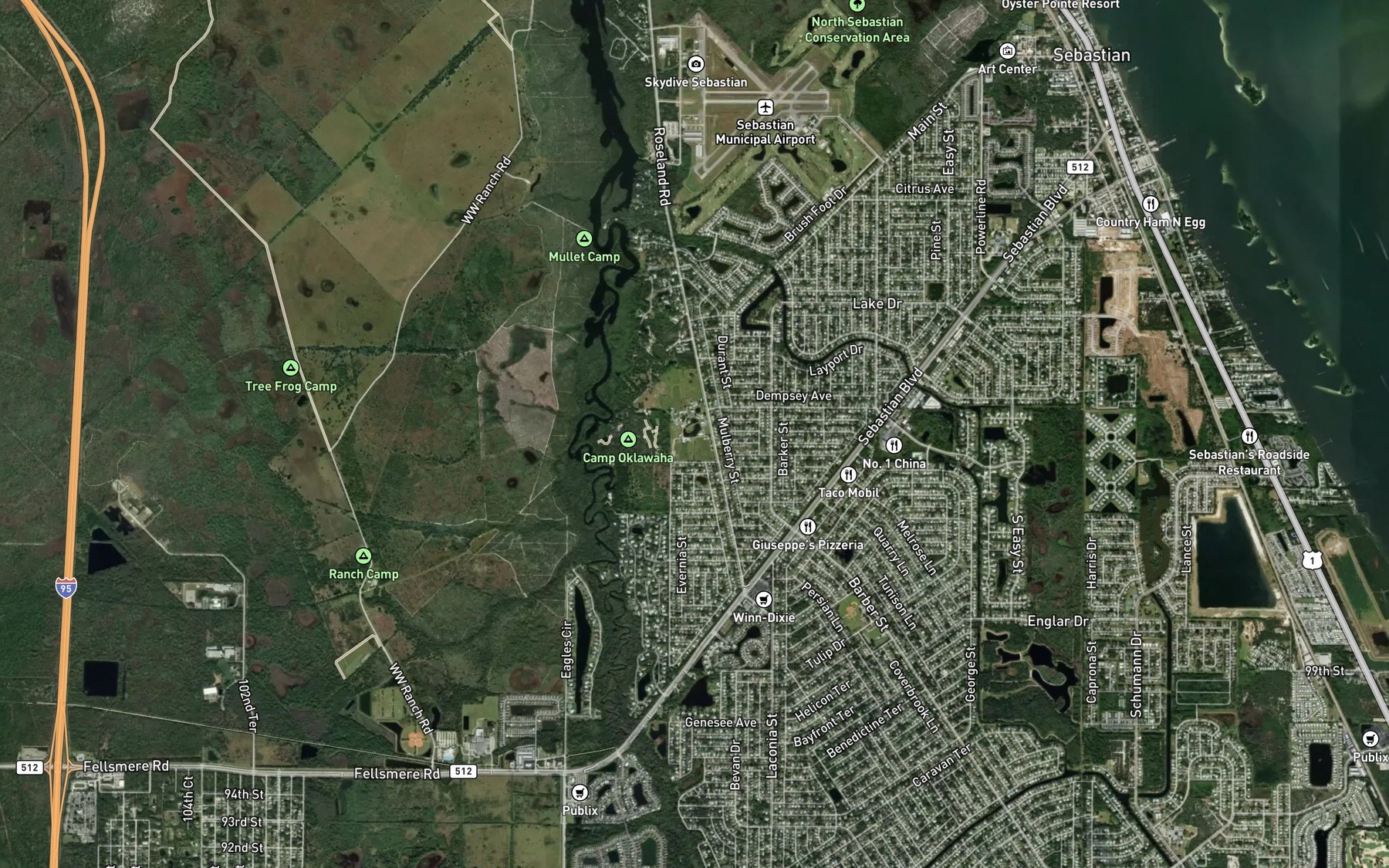 Satellite map of the Willow Waters